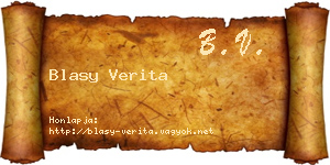 Blasy Verita névjegykártya